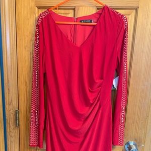 Guess size 14 long sleeve dress red